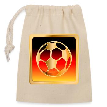 FUßBALL DEUTSCHLAND FAHNE - Verschließbarer Geschenkbeutel aus Baumwolle (14x20cm) - Natur - Vorne