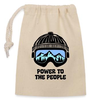 Skifahrer Statement Wintersport Winterurlaub Berg - Verschließbarer Geschenkbeutel aus Baumwolle (14x20cm) - Natur - Vorne