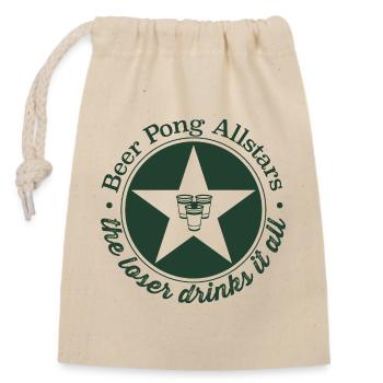 Beer Pong Allstars - Closable cotton gift bag (14x20cm) - nature - Front