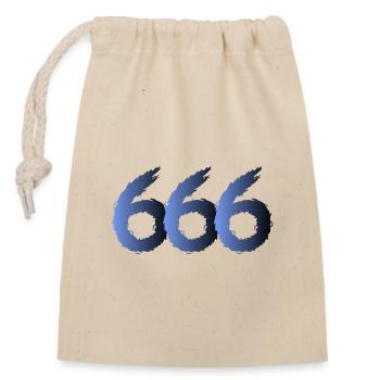 666 Satan Symbol - Teufel - Böse - Verschließbarer Geschenkbeutel aus Baumwolle (14x20cm) - Natur - Vorne