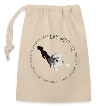 Jouez avec moi - Sac cadeau en coton avec cordon (14 x 20 cm) - nature - Devant