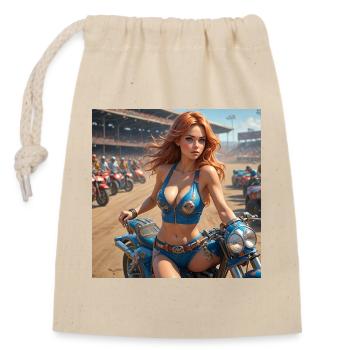 Dirt Track Diva - Verschließbarer Geschenkbeutel aus Baumwolle (14x20cm) - Natur - Vorne