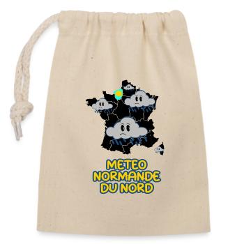 Météo normande du nord - Sac cadeau en coton avec cordon (14 x 20 cm) - nature - Devant