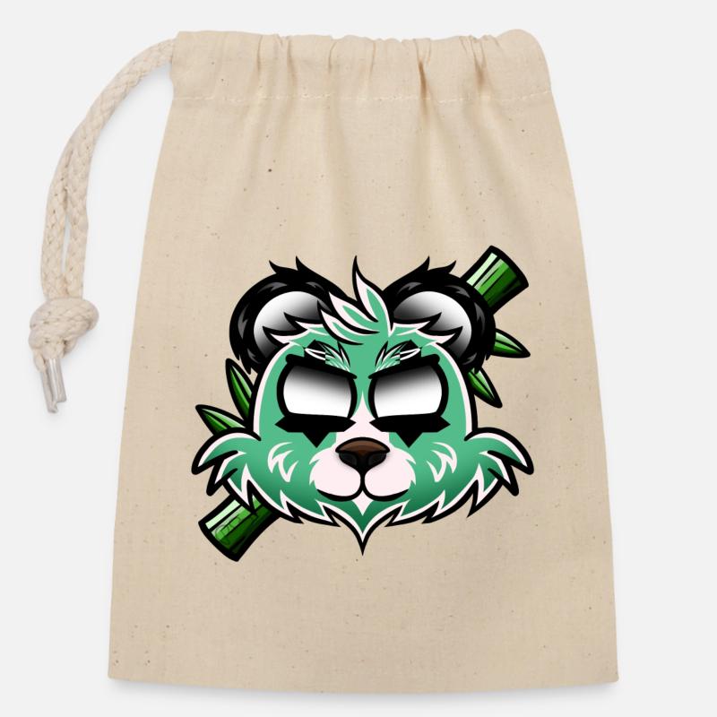 Pand-ours - Sac cadeau en coton avec cordon (14 x 20 cm) - nature
