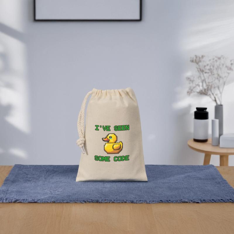 Pixel Duck J’ai vu du code Sac cadeau en coton avec cordon (14 x 20 cm)
