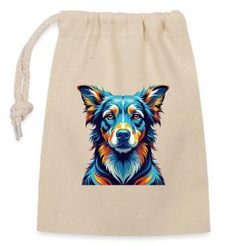 Latvian Hound Dog Breed Colorful Cartoon Kawaii - Closable cotton gift bag (14x20cm) - nature - Front