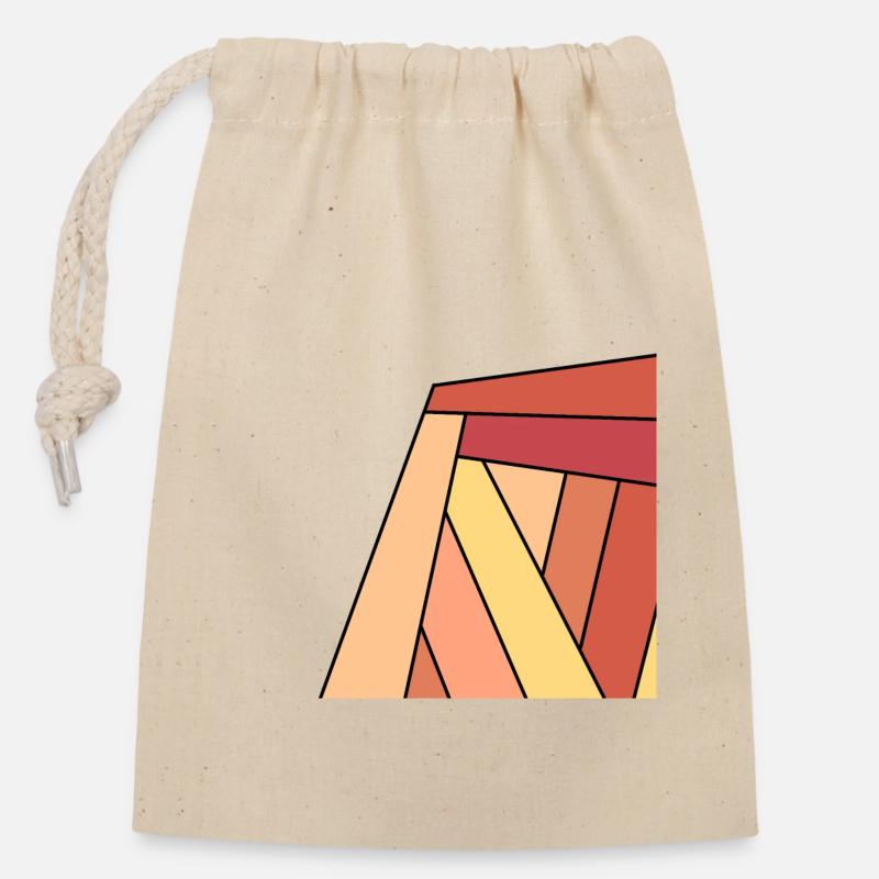 carre colore rouge - Sac cadeau en coton avec cordon (14 x 20 cm) - nature