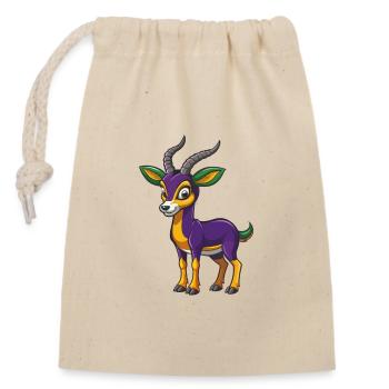 Impala Lustige Kawaii Cartoon Figur Clipart - Verschließbarer Geschenkbeutel aus Baumwolle (14x20cm) - Natur - Vorne