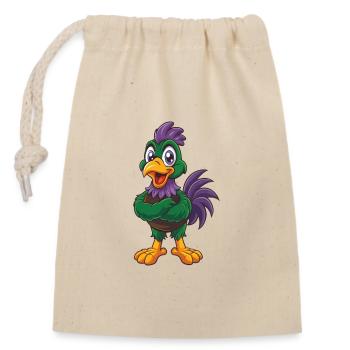 Huhn Lustige Kawaii Cartoon Figur Clipart - Verschließbarer Geschenkbeutel aus Baumwolle (14x20cm) - Natur - Vorne