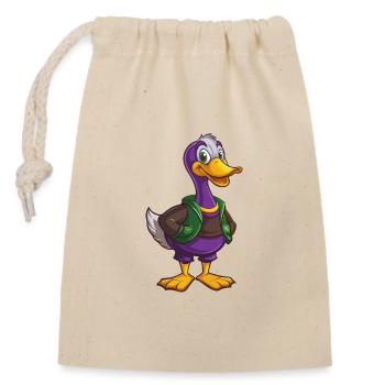 Goose Funny Kawaii Cartoon Character Clipart - Closable cotton gift bag (14x20cm) - nature - Front