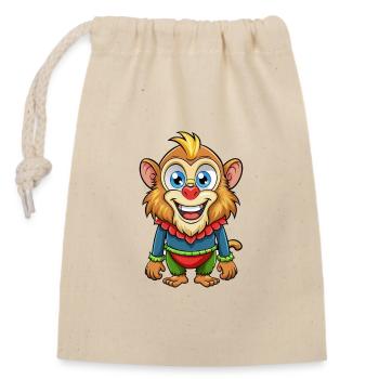 Mandrill Cute Cartoon Character Kawaii Clipart - Closable cotton gift bag (14x20cm) - nature - Front