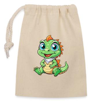 basilic mignon personnage de dessin animé Kawaii Clipart - Sac cadeau en coton avec cordon (14 x 20 cm) - nature - Devant