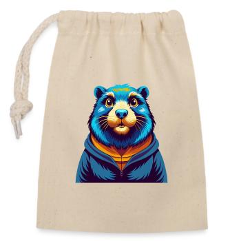 Gopher Colorful Kawaii Cartoon Character Clipart - Closable cotton gift bag (14x20cm) - nature - Front