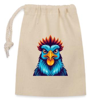 poulet coloré kawaii dessin animé personnage clipart - Sac cadeau en coton avec cordon (14 x 20 cm) - nature - Devant
