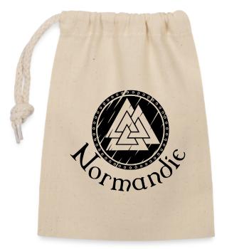 Normandie - Sac cadeau en coton avec cordon (14 x 20 cm) - nature - Devant