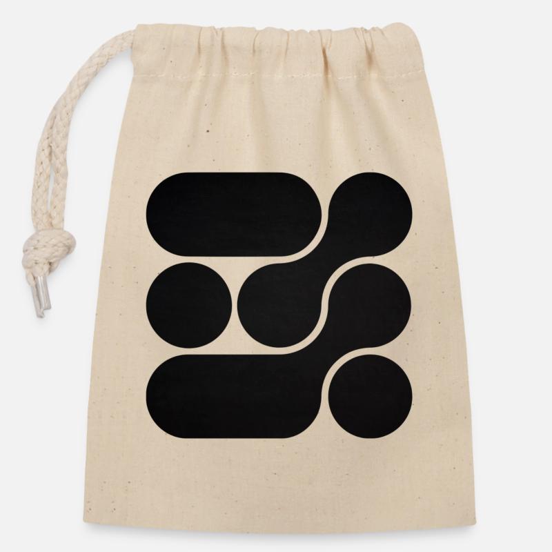 OCHOOO - Black - Closable cotton gift bag (14x20cm) - nature