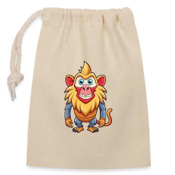 Mandrill Cute Cartoon Character Kawaii Clipart - Closable cotton gift bag (14x20cm) - nature - Front