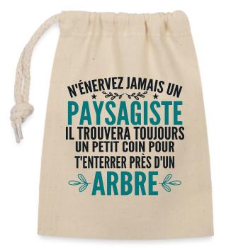 Paysagiste et Jardinier Cadeau Humour - Sac cadeau en coton avec cordon (14 x 20 cm) - nature - Devant