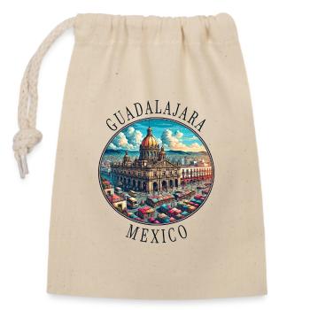 Guadalajara Mexico travel design - Closable cotton gift bag (14x20cm) - nature - Front