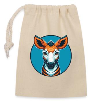 Okapi Cute Kawaii Cartoon Clipart Animal Pet Logo - Closable cotton gift bag (14x20cm) - nature - Front