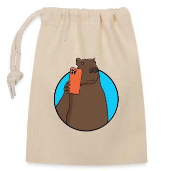 Capybara Social-Media-Influencer - Verschließbarer Geschenkbeutel aus Baumwolle (14x20cm) - Natur - Vorne