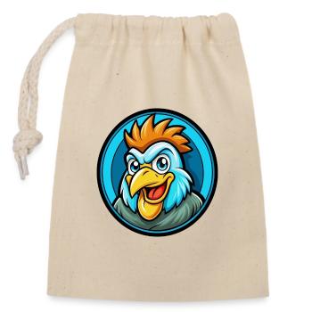 Chicken Colorful Kawaii Cartoon Character Clipart - Closable cotton gift bag (14x20cm) - nature - Front