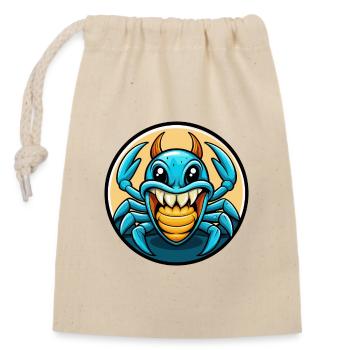 Craw coloré Kawaii dessin animé personnage Clipart Animal de compagnie - Sac cadeau en coton avec cordon (14 x 20 cm) - nature - Devant