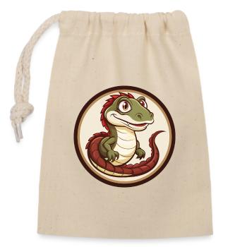 basilic coloré kawaii personnage de dessin animé clipart - Sac cadeau en coton avec cordon (14 x 20 cm) - nature - Devant