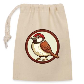 Sparrow Colorful Kawaii Cartoon Character Clipart - Closable cotton gift bag (14x20cm) - nature - Front