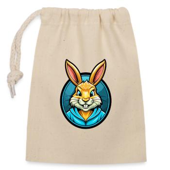 Kaninchen Bunte Kawaii Cartoon Figur Clipart - Verschließbarer Geschenkbeutel aus Baumwolle (14x20cm) - Natur - Vorne
