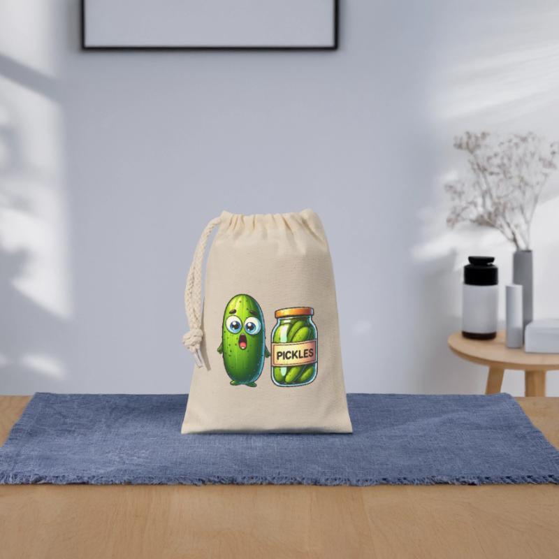 La situation difficile des cornichons au concombre : choqué et choqué ! Sac cadeau en coton avec cordon (14 x 20 cm)