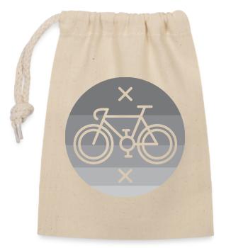 Vélo de route Lignes de vélo Emblème Logo Gravel Fixie - Sac cadeau en coton avec cordon (14 x 20 cm) - nature - Devant