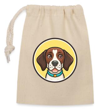 Ariege Pointer Hunderasse Cartoon Kawaii Clipart - Verschließbarer Geschenkbeutel aus Baumwolle (14x20cm) - Natur - Vorne