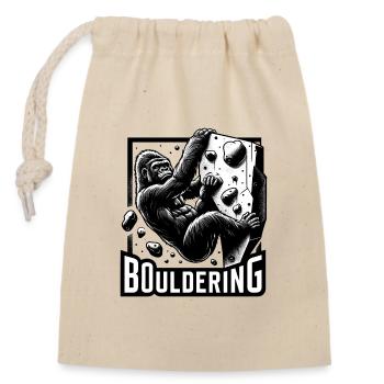 Bouldering Gorilla Silverback Gift - Closable cotton gift bag (14x20cm) - nature - Front