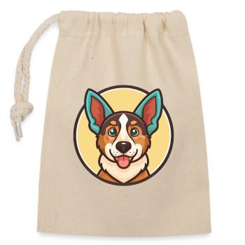 Russischer Harlekin Hund Hunderasse Karikatur Kawaii - Verschließbarer Geschenkbeutel aus Baumwolle (14x20cm) - Natur - Vorne