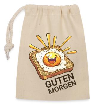 Guten Morgen T-Shirt - Verschließbarer Geschenkbeutel aus Baumwolle (14x20cm) - Natur - Vorne