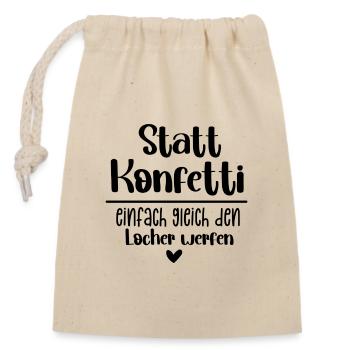 Hole Punch Confetti Throw - Closable cotton gift bag (14x20cm) - nature - Front