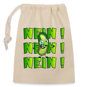 NEIN SAGEN - GURKENSALAT GEWÜRZGURKEN - Verschließbarer Geschenkbeutel aus Baumwolle (14x20cm) - Natur - Vorne