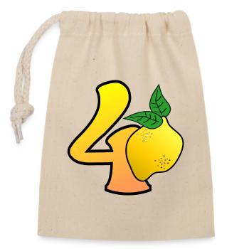 40th Birthday - Forty - Lemons - Closable cotton gift bag (14x20cm) - nature - Front