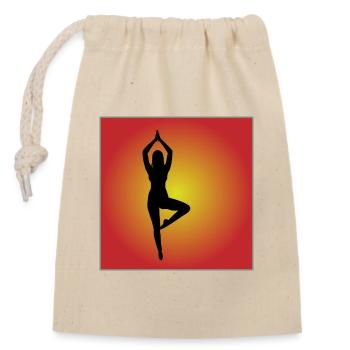 Silhouette carrée - Sac cadeau en coton avec cordon (14 x 20 cm) - nature - Devant