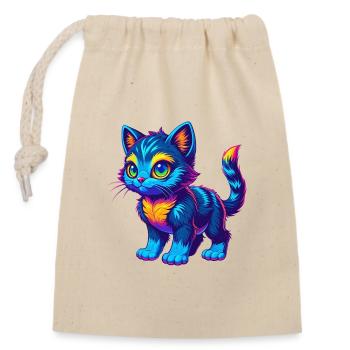 Pixie Bob Cat Breed Cartoon Kawaii Animal Pet - Closable cotton gift bag (14x20cm) - nature - Front
