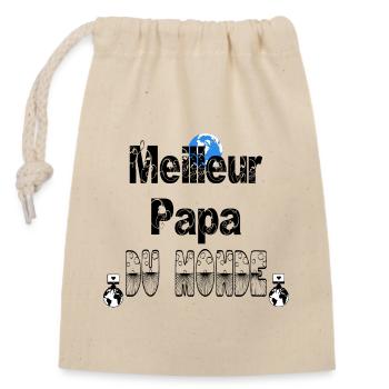 Meilleur Papa du Monde - Sac cadeau en coton avec cordon (14 x 20 cm) - nature - Devant