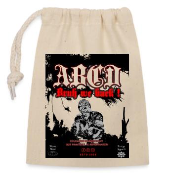 ABCD, bruh we back paintball - Closable cotton gift bag (14x20cm) - nature - Front