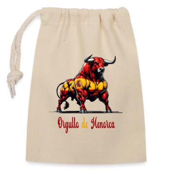 The pride of Minorca flag design - Closable cotton gift bag (14x20cm) - nature - Front