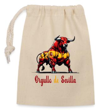 Pride Seville flag design - Closable cotton gift bag (14x20cm) - nature - Front