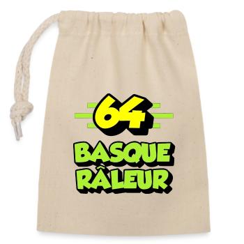 basque râleur - Sac cadeau en coton avec cordon (14 x 20 cm) - nature - Devant