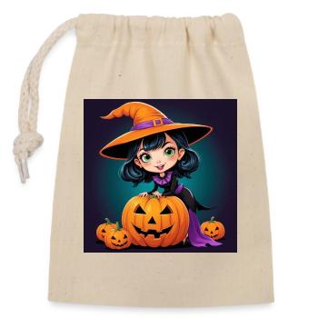 Halloween Witch - Closable cotton gift bag (14x20cm) - nature - Front