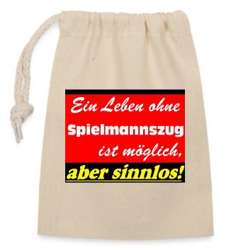 Fanfahrenzug, Spielmannszug, Leben sinnlos (25) - Closable cotton gift bag (14x20cm) - nature - Front