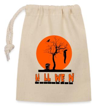 Halloween - Sac cadeau en coton avec cordon (14 x 20 cm) - nature - Devant
