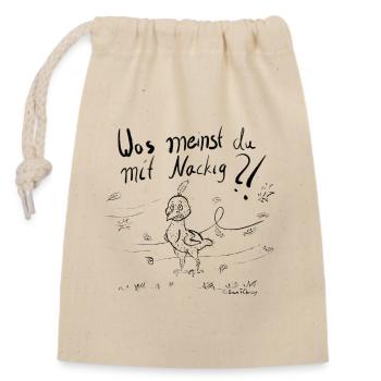 Un oiseau en mue dans le vent d’automne - Sac cadeau en coton avec cordon (14 x 20 cm) - nature - Devant
